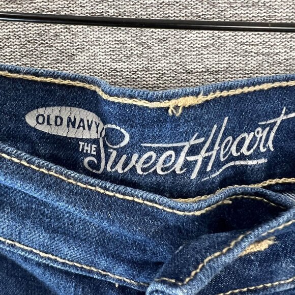 Old Navy Jeans Womens 12 Blue Sweetheart Capri Stretch Cotton Denim Mid Rise - Picture 4 of 12